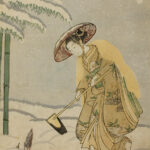 Woman picking in the snow