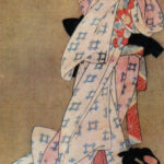 Print of 2 women, one sitting and the other one standing